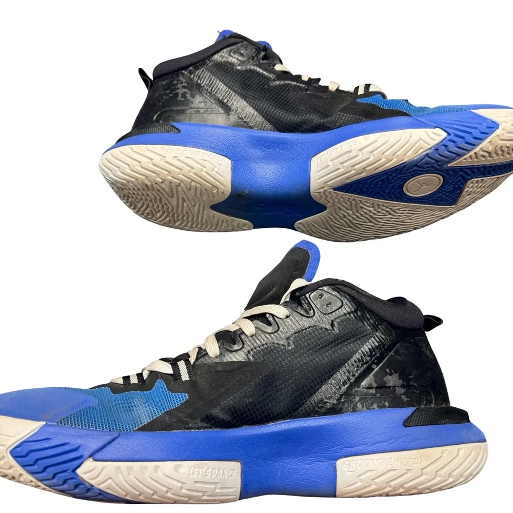 Jordan Zion 1 Duke Mens 12 Basketball Shoes Black White Hyper Royal Used - Picture 3 of 9